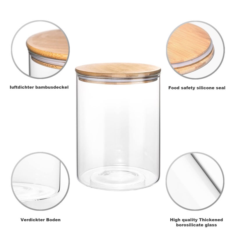 YUNCANG Glass Storage Jars,2 PACK -108oz/3200ml Clear Glass Food Storage Containers with Airtight Bamboo Lid Stackable Kitchen Canisters for Candy,Cookie,Rice,Sugar,Flour,Pasta,Nuts and Spice Jars - Image 4