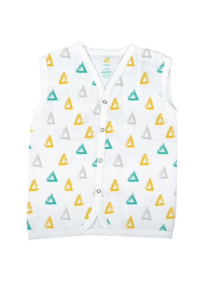 1st Step - Muslin Jhabla (Small (0-3 Months), White) - Image 1