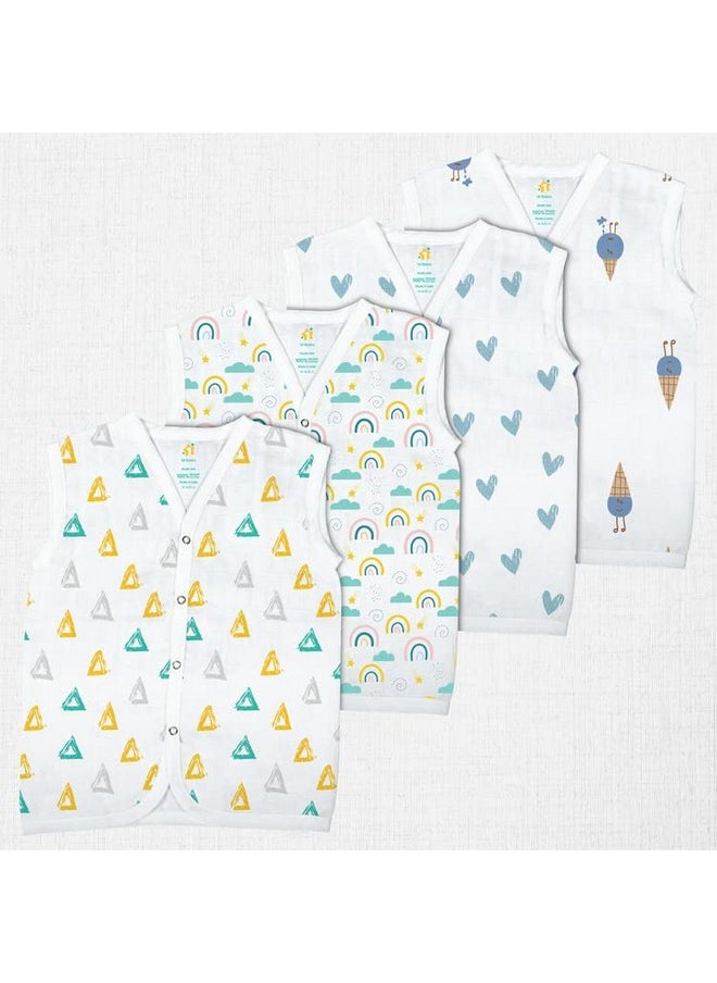 1st Step - Muslin Jhabla (Small (0-3 Months), White) - Image 1