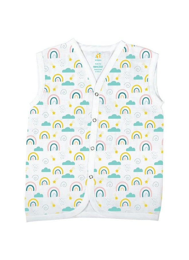 1st Step - Muslin Jhabla (Small (0-3 Months), White) - Image 1