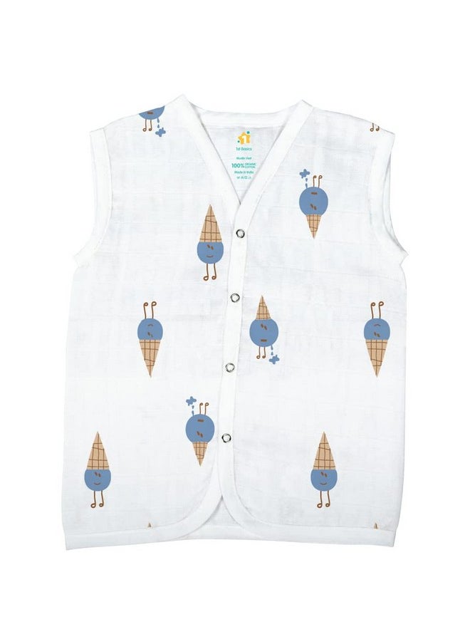 1st Step - Muslin Jhabla (Small (0-3 Months), White) - Image 1