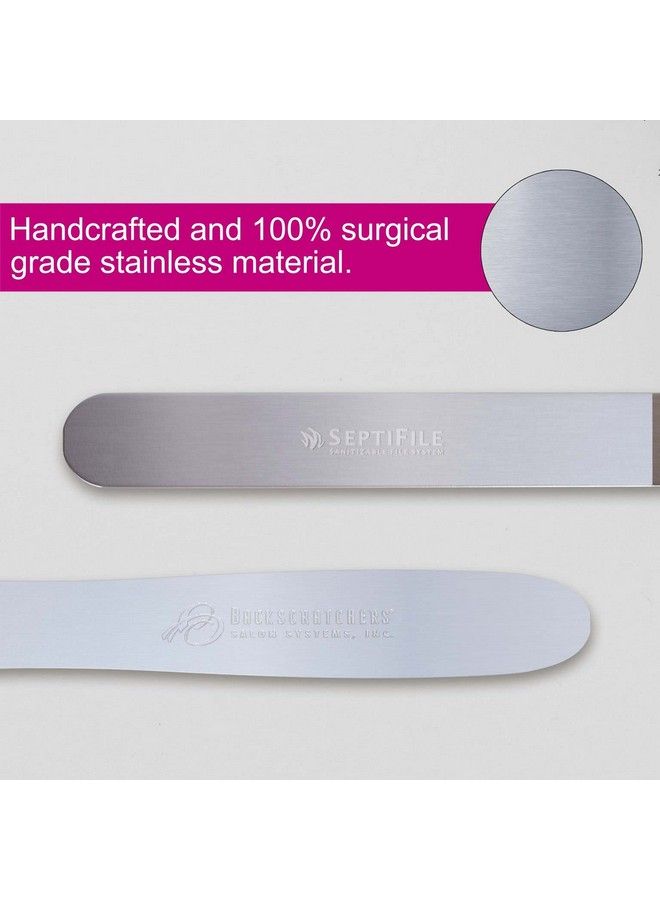 BACKSCRATCHERS Septifile Stainless Steel Nail File Handle Double Sided Manicure Buffing And Filing Washable And Reusable - Image 4