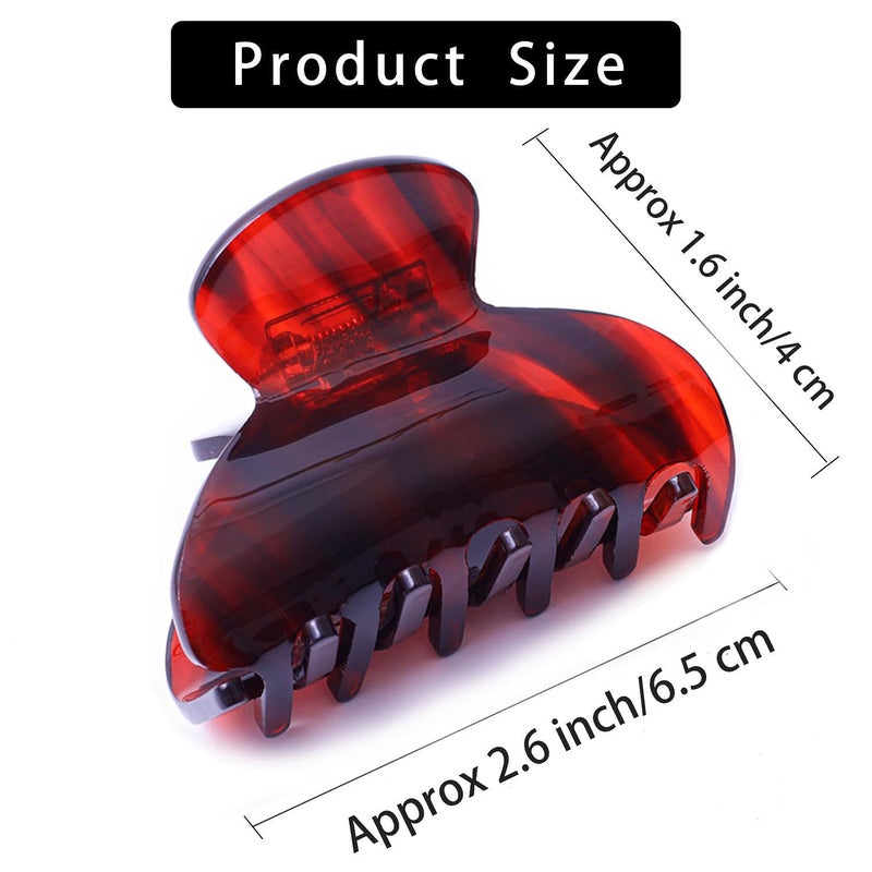 Fsmiling Womens Hair Clips Medium Claw Clips Tortoise Hair Jaw Clips Celluloid Hair Claw Clamps Acetate Hair Clip 3 Pack,Burgundy/Beige/Black - Image 5