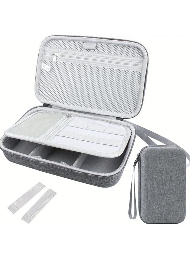 Compact Gray EVA Cable Organizer Bag Waterproof Travel Pouch For USB Cables Power Banks - Image 1
