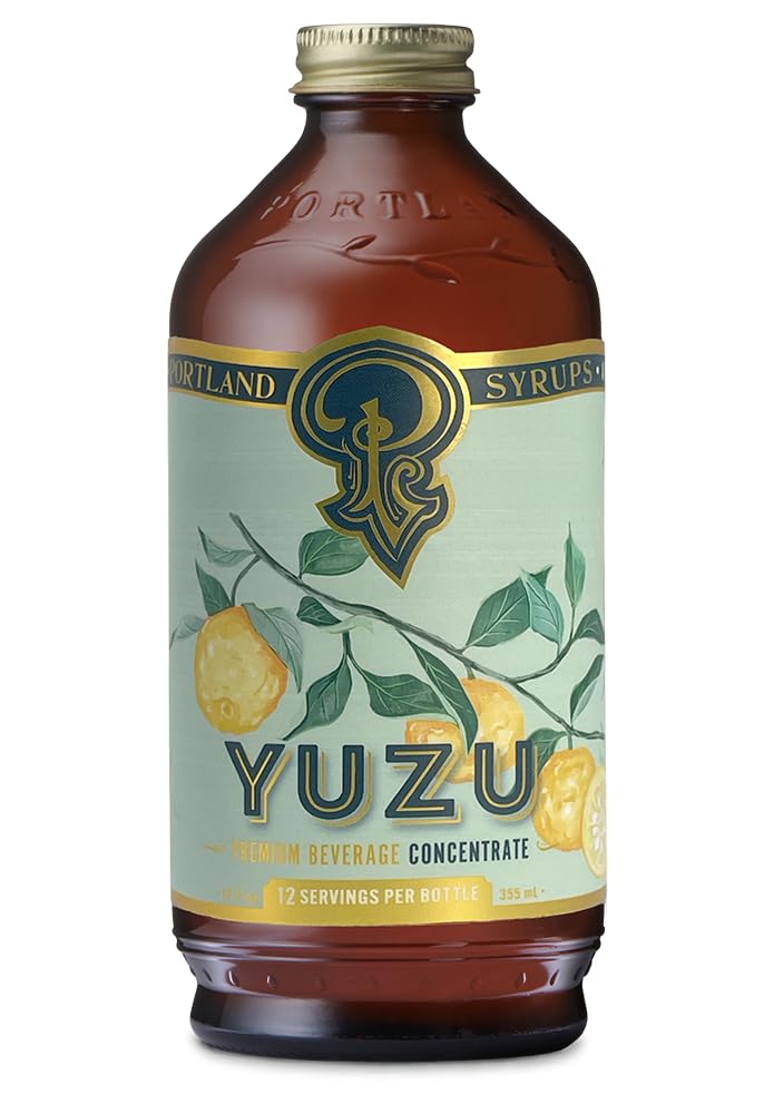 Portland Syrups Yuzu Syrup - Premium Beverage Concentrate for Delicious Cocktails, Mocktails, Tea, Soda, Coffee Drinks, Baking, and More - 12 oz with 12 Servings (Pack of 1) - Image 1