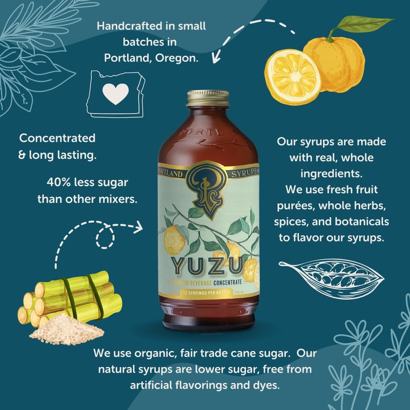Portland Syrups Yuzu Syrup - Premium Beverage Concentrate for Delicious Cocktails, Mocktails, Tea, Soda, Coffee Drinks, Baking, and More - 12 oz with 12 Servings (Pack of 1) - Image 4