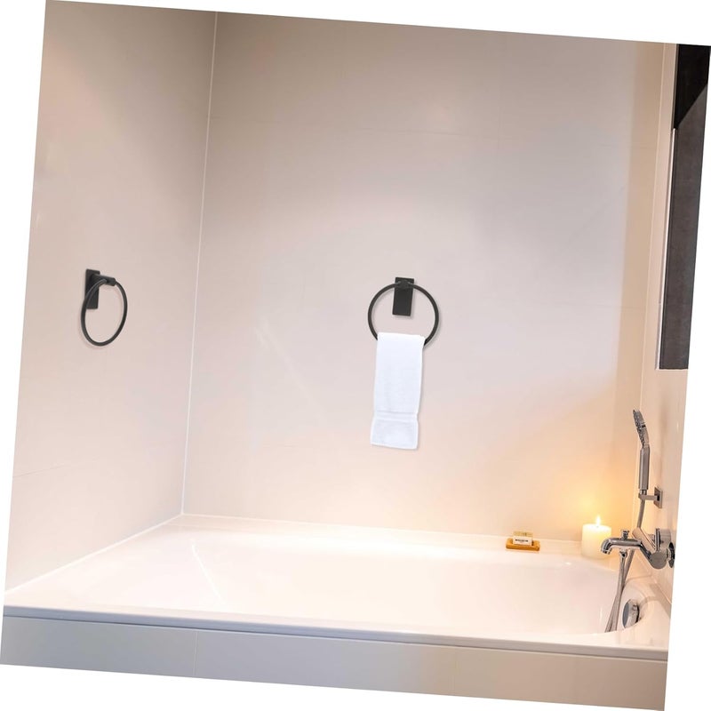 Stainless Steel Wall Mounted Towel Ring Punch Towel Holder for Bathroom and Kitchen Sturdy No Drilling Space-Saving Design - Image 2