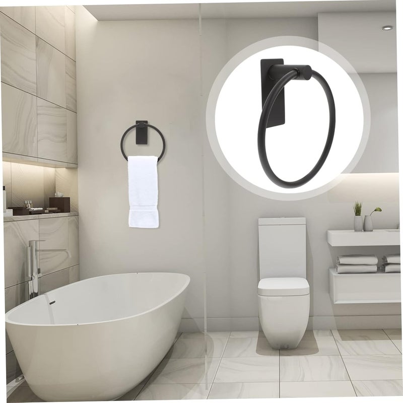 Stainless Steel Wall Mounted Towel Ring Punch Towel Holder for Bathroom and Kitchen Sturdy No Drilling Space-Saving Design - Image 4