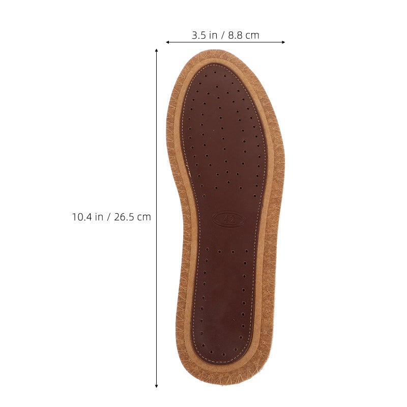 1 Pair of Charcoal Leather Insoles Breathable Sweat Absorption Damping Shoe Pads (Size 41-42) - Image 4