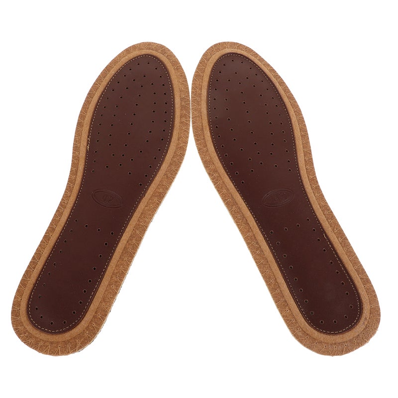 1 Pair of Charcoal Leather Insoles Breathable Sweat Absorption Damping Shoe Pads (Size 41-42) - Image 1