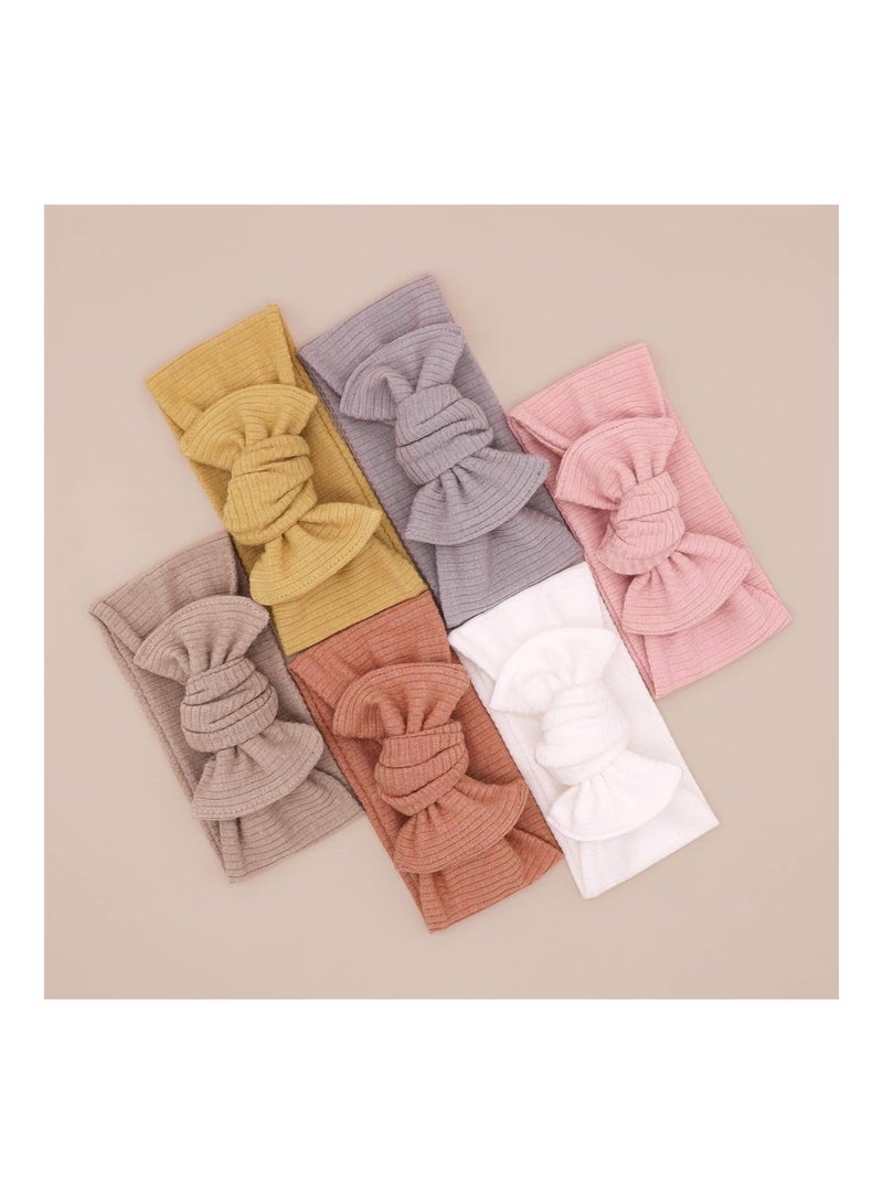 UeeSum Baby Girls Headbands With Bows Infant Toddler Knit Headwrap Hair Accessories - Image 4
