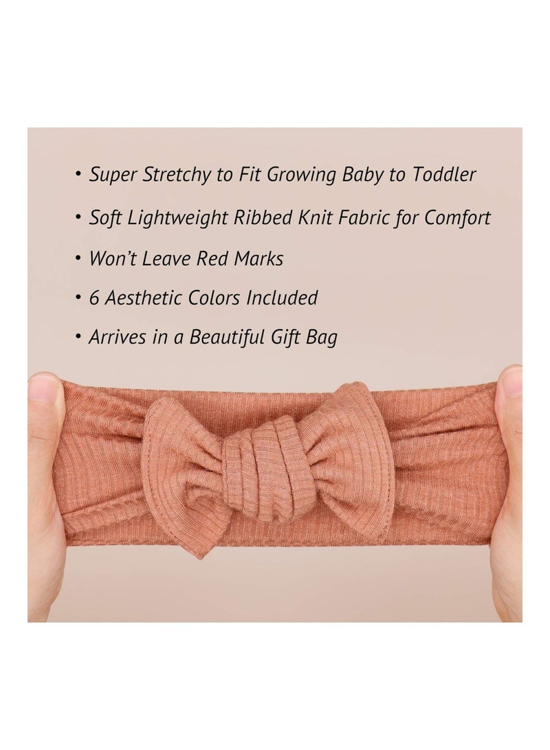 UeeSum Baby Girls Headbands With Bows Infant Toddler Knit Headwrap Hair Accessories - Image 2