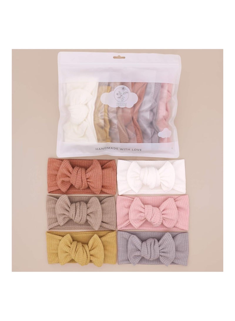 UeeSum Baby Girls Headbands With Bows Infant Toddler Knit Headwrap Hair Accessories - Image 3