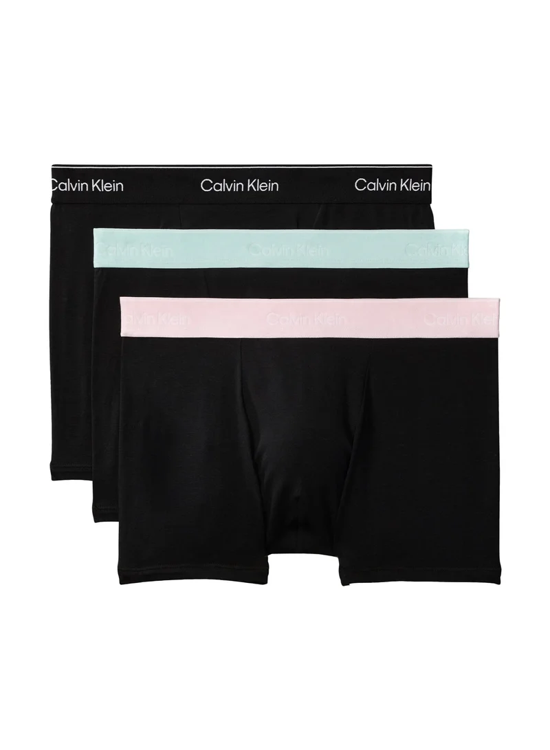 CALVIN KLEIN 3 Pack Relaxed Dart Trunks - Icon Cotton Stretch