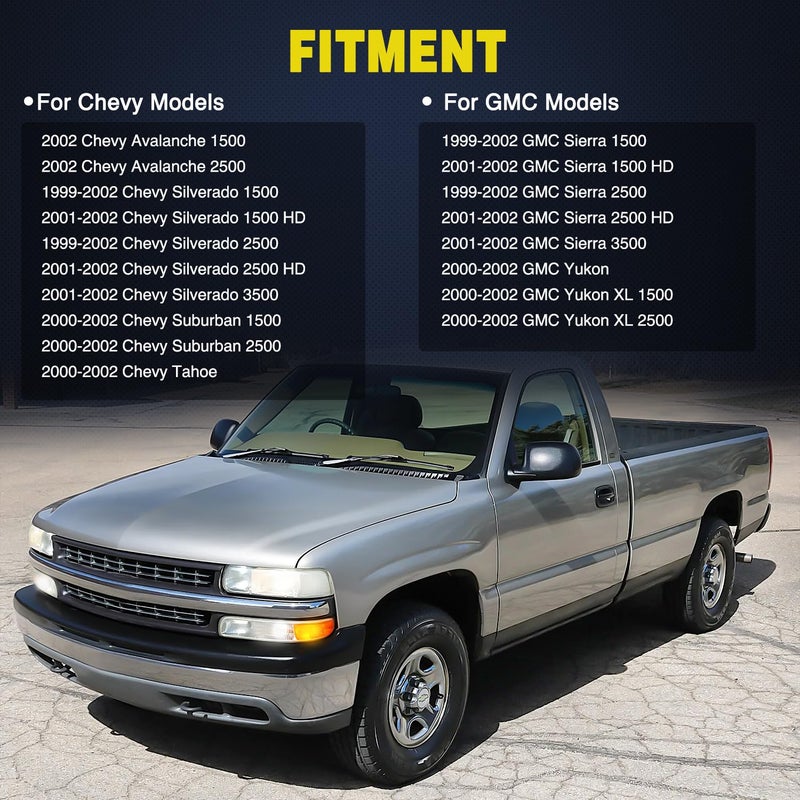 Nilight Headlight Dimmer Switch Compatible with 1999 2000 2001 2002 Suburban Tahoe GMC Sierra 1500 2500 Chevy Silverado 3500 with Yellowish LED Light - Image 2