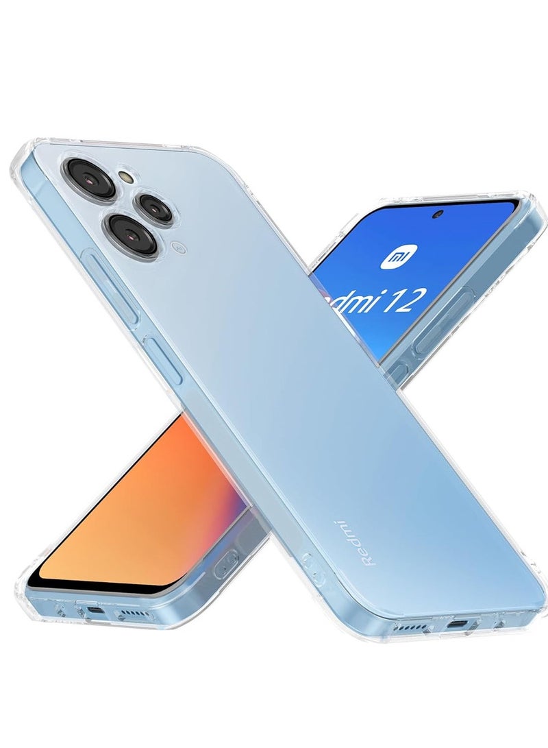 Techie Xiaomi Redmi 12 TPU Soft Corner Ultra Slim Clear Case Shockproof Anti Fingerprint Transparent Protective Back Cover - Image 2