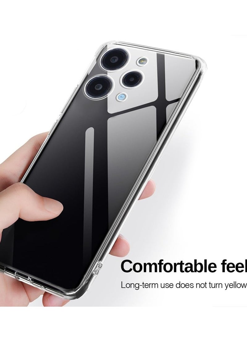 Techie Xiaomi Redmi 12 TPU Soft Corner Ultra Slim Clear Case Shockproof Anti Fingerprint Transparent Protective Back Cover - Image 3