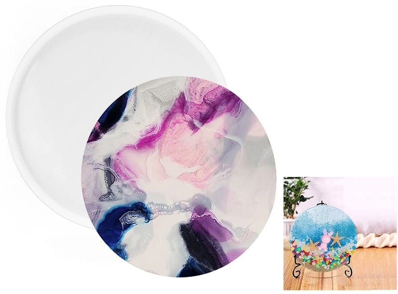 SNOOGG Pack 4 Resin Silicone Round Casting Disc Mould 8 inch for Resin Art/DIY/Make Tray/PLATTERS/Clocks - Image 1