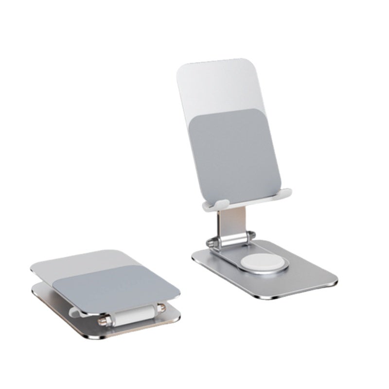 Aluminum Alloy Phone Stand: 360° Rotating Base - Foldable Flat Design Tablet Stand for Business Travel, Home Office - Image 1