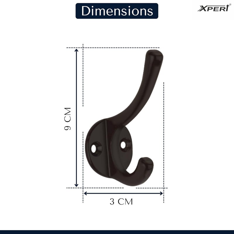 Xpert خطافات ملابس معلقة من الألمنيوم عبوة 4 (بني) خطافات معطف فردية - خطاف قماش (ACH-54) - Image 4