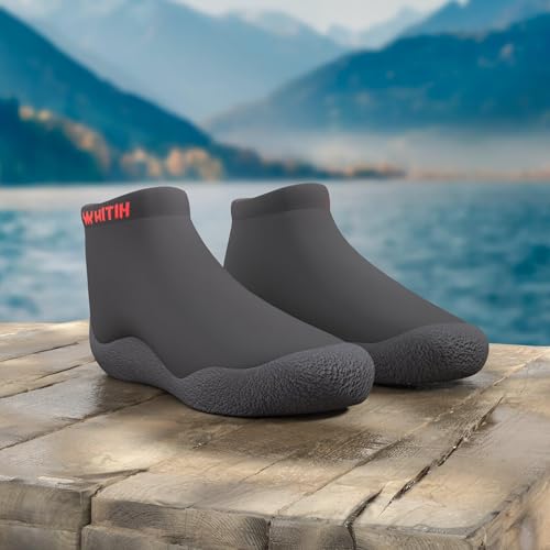 WHITIN Mens Hospital Socks Shoes with Grips Grippers Grippy Soles Fit for Size 10 Skid Yoga Size 10 Water Shoes for Male with Rubber Bottoms Black - Image 2