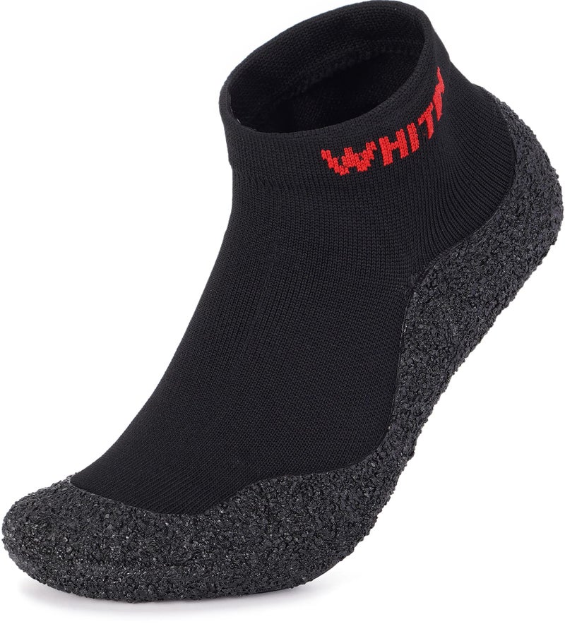 WHITIN Mens Hospital Socks Shoes with Grips Grippers Grippy Soles Fit for Size 10 Skid Yoga Size 10 Water Shoes for Male with Rubber Bottoms Black - Image 1