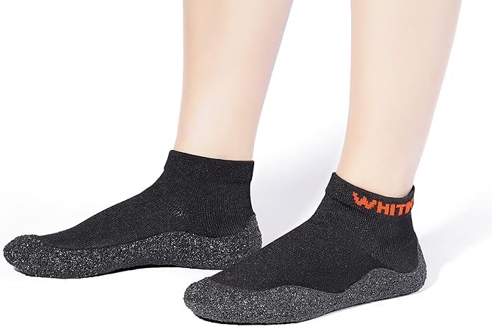 WHITIN Mens Hospital Socks Shoes with Grips Grippers Grippy Soles Fit for Size 10 Skid Yoga Size 10 Water Shoes for Male with Rubber Bottoms Black - Image 5