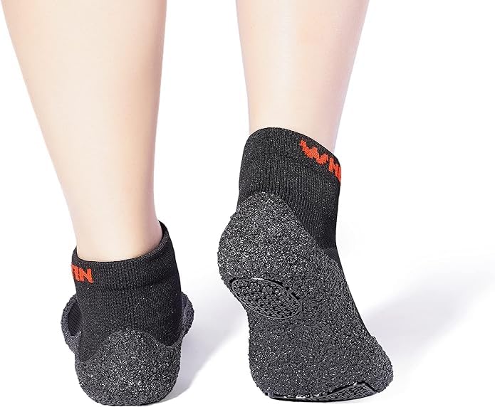 WHITIN Mens Hospital Socks Shoes with Grips Grippers Grippy Soles Fit for Size 10 Skid Yoga Size 10 Water Shoes for Male with Rubber Bottoms Black - Image 4
