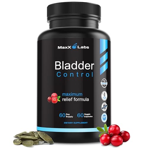 MaxX Labs Bladder Control Supplement Overactive Bladder Control Pills Potent Blend of Pumpkin Seed oil Cranberry Extract Vitamin D3 Urinary Tract Infection Treatment for Women Men UTI Relief 60Ct
