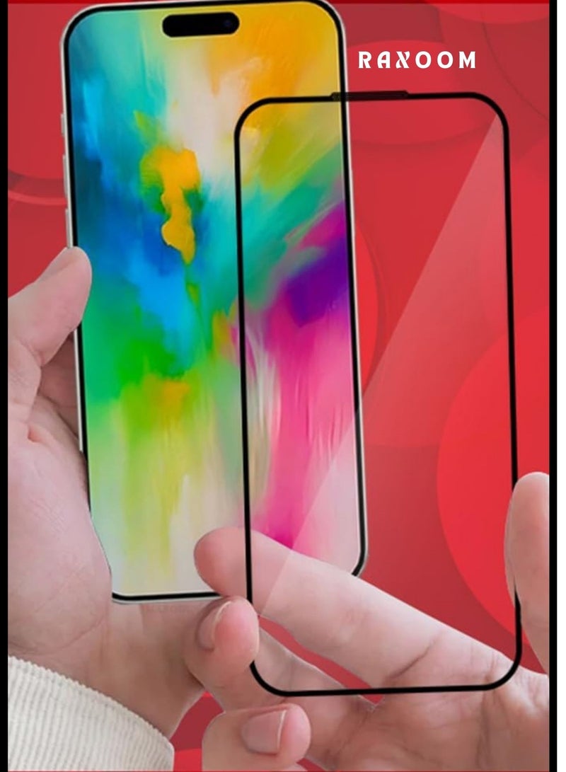 Raxoom Screen Protector for iPhone 16 Pro 6.3 inch, Tempered Glass 9H Case Friendly, HD Clear, Anti- Scratch, Oil Proof, Anti- Fingerprint, (black) - Image 2