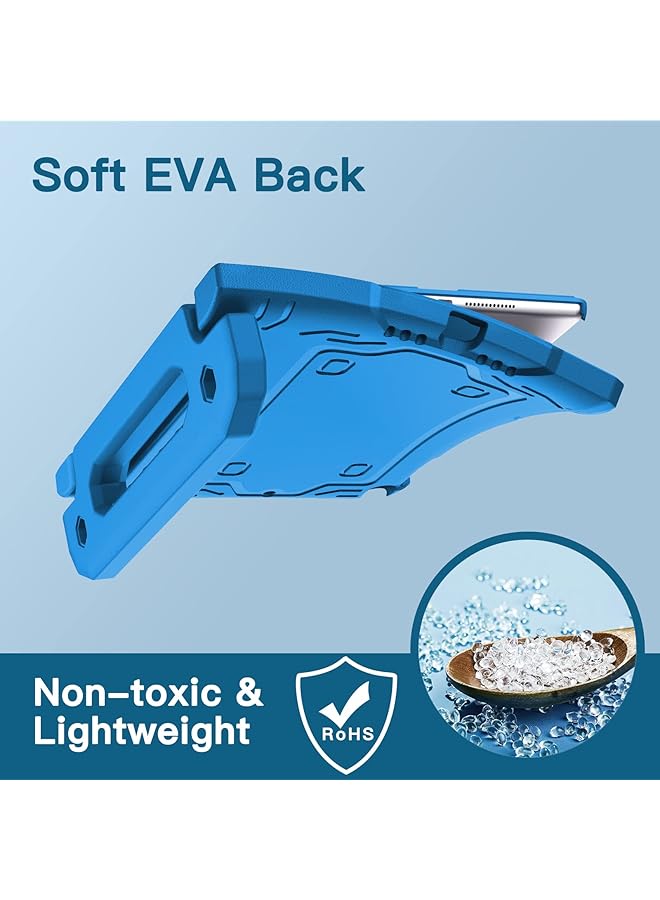 جي تيك حافظة للأطفال لجهاز آيباد 9.7 بوصة الجيل السادس والخامس موديل 2018 2017 مع واقي شاشة مدمج وحامل كامل الجسم مقاوم للصدمات وغطاء حماية للكمبيوتر اللوحي باللون الأزرق - Image 4