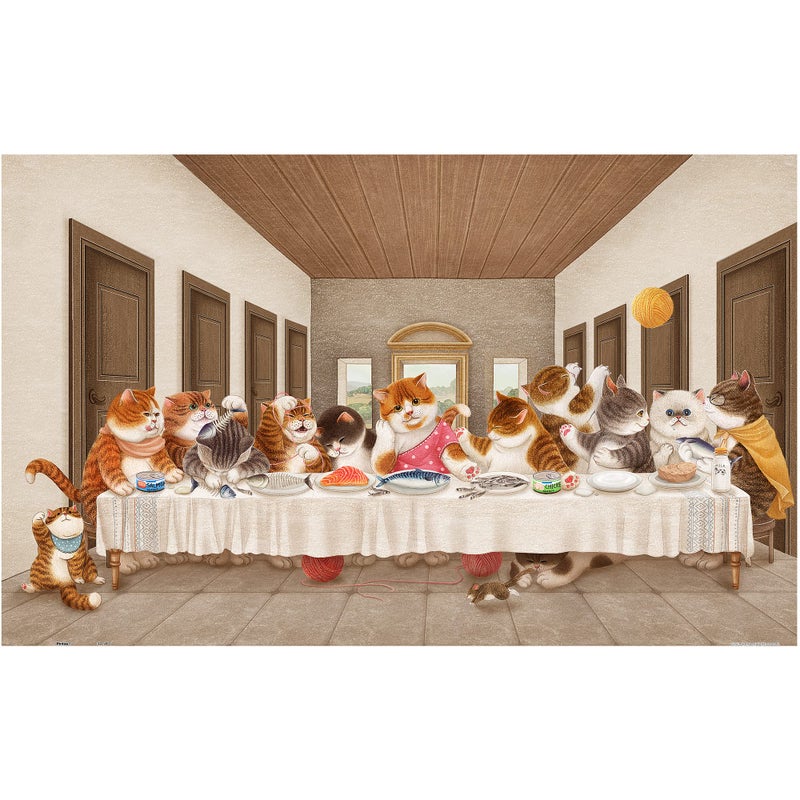 Pintoo Jigsaw Puzzles 1000 Piece for Adults Nyangsongi Catss Last Supper Beautiful Plastic Puzzle for Home Decor Zero Dust Easy Storage H3182 - Image 3