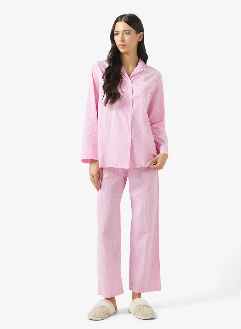 Ella  Gingham Print Pyjama Set for Women | Best Price UAE