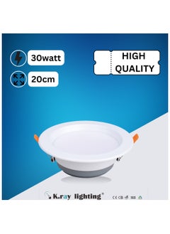 ماركة غير محددة إضاءة K.ray LED داون لايت SMD، بقدرة 30 واط، مقاس فتحة 20 سم، ألوان 3000K/4000K/6500K، موفر للطاقة، للاستخدام الداخلي والخارجي، إضاءة مريحة للعينين، بتصميم جميل وجودة عالية.  - Image 4