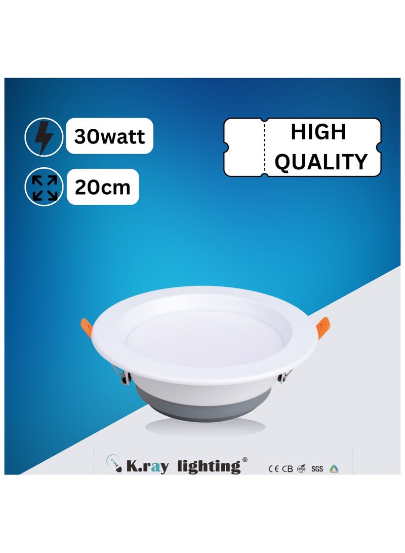 K.ray Lighting LED Down Light SMD, Power 30Watt cut size -20cm, Color 3000K/4000K/6500K With Energy Saving, For Indoor and Outdoor, comfortable lighting for the eyes, with a beautiful design and high quality.  - Image 4