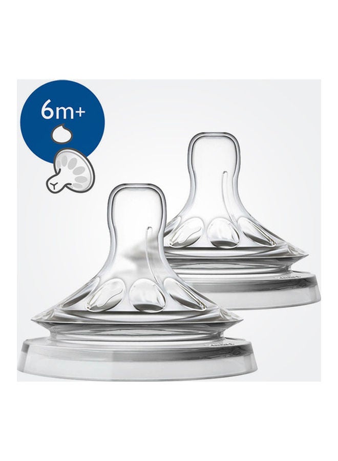 Philips Avent 2 Piece- Natural Baby Teat Thick Feed 6m+ - Image 1