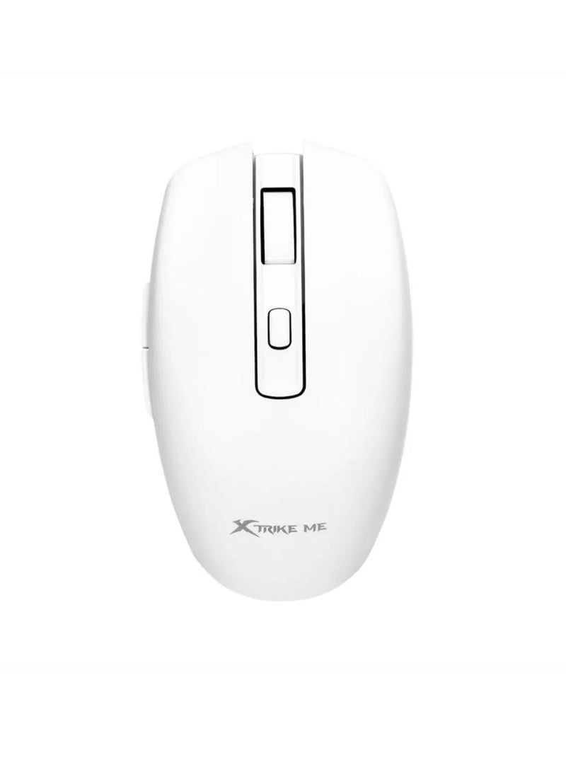 XTRIKE ME ماوس مكتب لاسلكي GW-224 بتصميم مريح جسم أبيض - Image 2