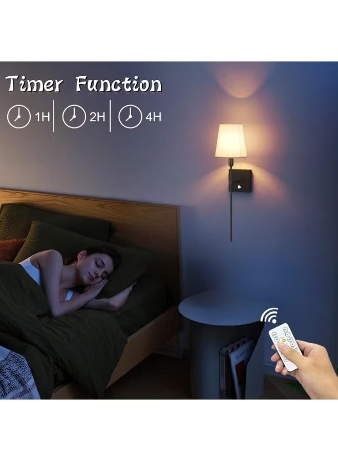 Monda 2 Pack Smart Wall Sconces, Rechargeable Battery LED Wall Lamps with Remote Control, Wall Mounted Sconce for Mirror Hallway Kitchen Bedroom Living Room Bathroom - Image 4