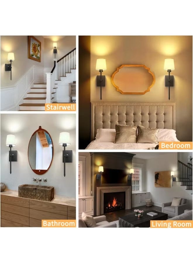 Monda 2 Pack Smart Wall Sconces, Rechargeable Battery LED Wall Lamps with Remote Control, Wall Mounted Sconce for Mirror Hallway Kitchen Bedroom Living Room Bathroom - Image 3