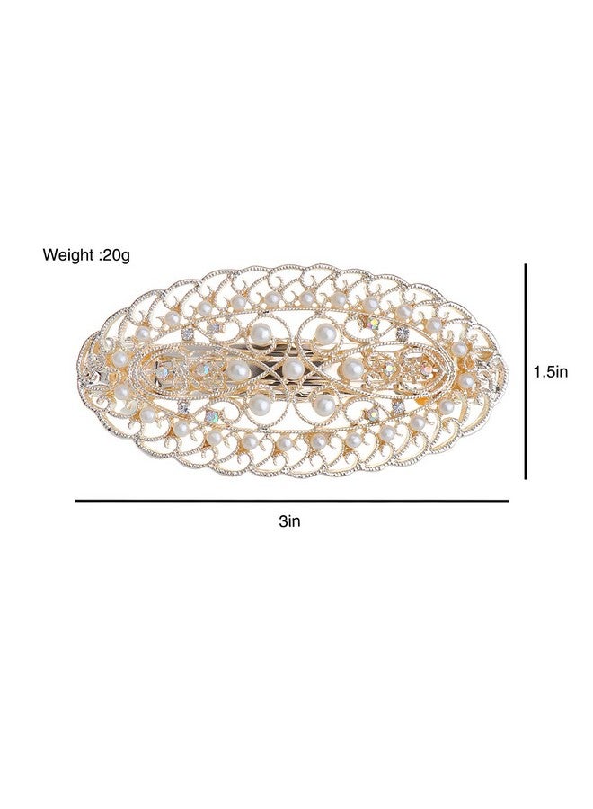 IPINK New Women Pearl Flower Hair Clip Barrette Hairpin - Image 3