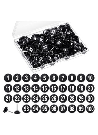 100 Pcs Numbered Push Pin Tacks 100 Sequential Pins Thumb Tacks Flat Tacks Push Pins with Numbers 11 mm Diameter 16 mm Length Thumbtacks for Maps Presentations Photo Poster - pzsku/Z32EB26398746F1C52682Z/45/_/1725544904/e35992b6-9d33-45ba-9232-a7066b1997a6