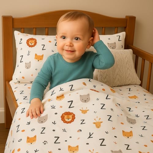 ARLinen Kids Alphabet Cartoon King Size Bedsheet – Ultra-Soft Microfiber ABC Print Bed Sheet with 2 Pillow Covers, Alphabet Adventure Theme - Image 4