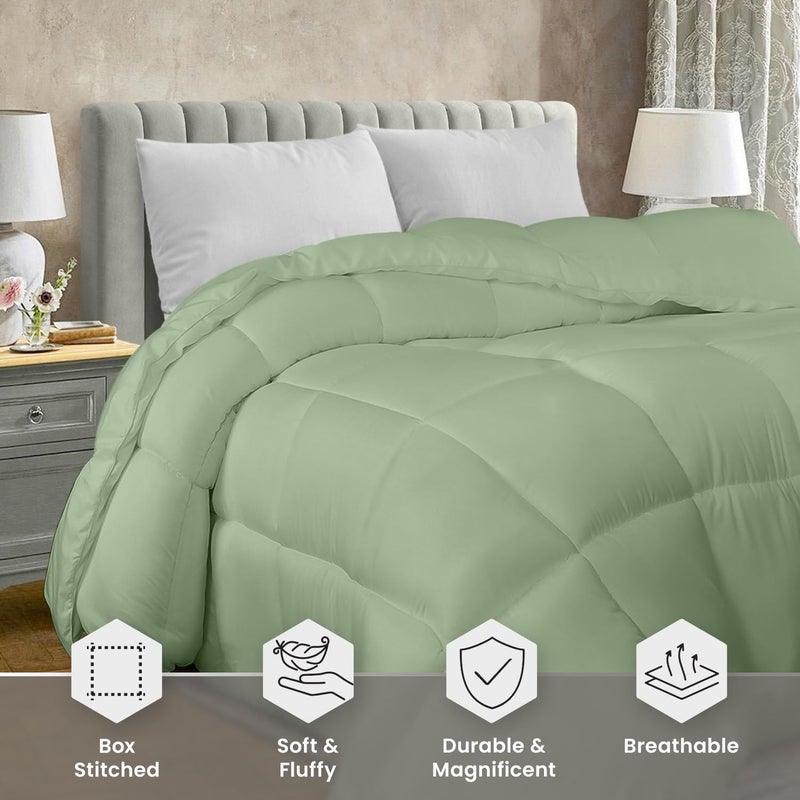 Utopia Bedding Comforter Duvet Insert, Quilted Comforter with Corner Tabs, Box Stitched Down Alternative Comforters Twin Size (Sage Green) - Image 4