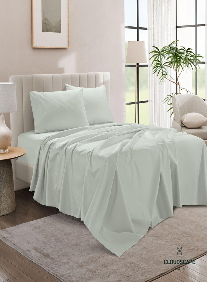 CloudScape Linen 100% Egyptian Cotton Pillow Cases Queen Size - 2 Pcs, 1000 Thread Count Egyptian Cotton, Luxury Bed Pillow Covers, Suitable for Home,Hotels, Hospital Use, 20x26, Mineral - Image 2