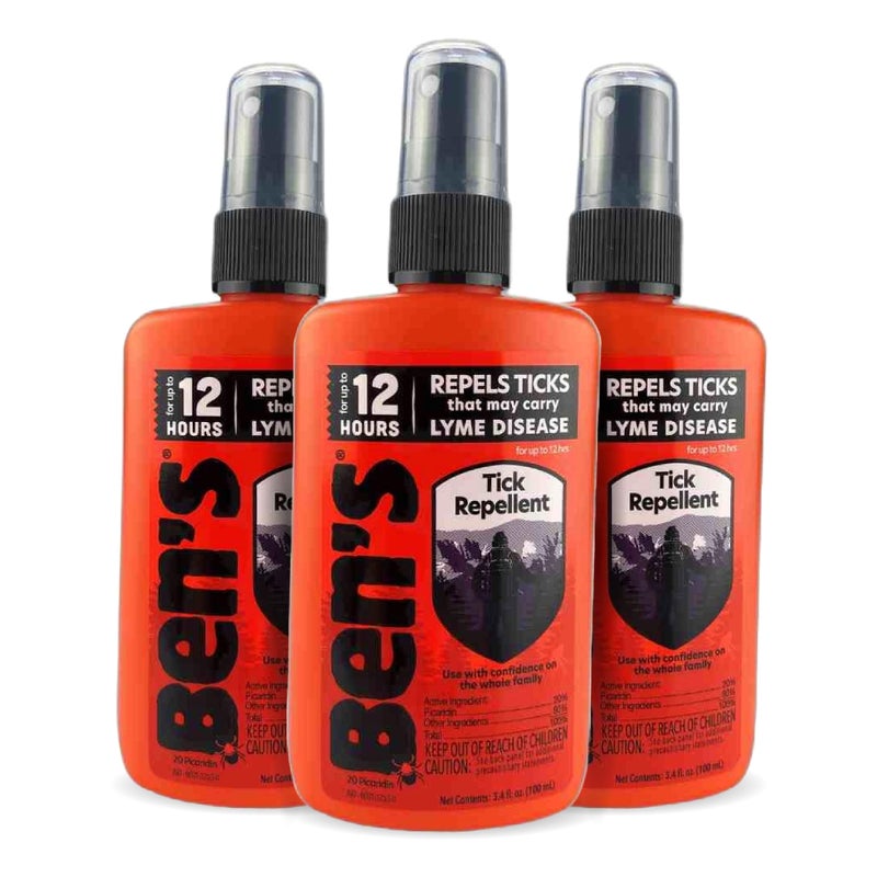 Ben's Tick Repellent - Tick, Mosquito & Insect Repellent Spray for Adults & Children - Bug Spray with 20% Picaridin - Offers 12 Hours of Protection - 3.4 fl oz (Pack of 3 - Image 1