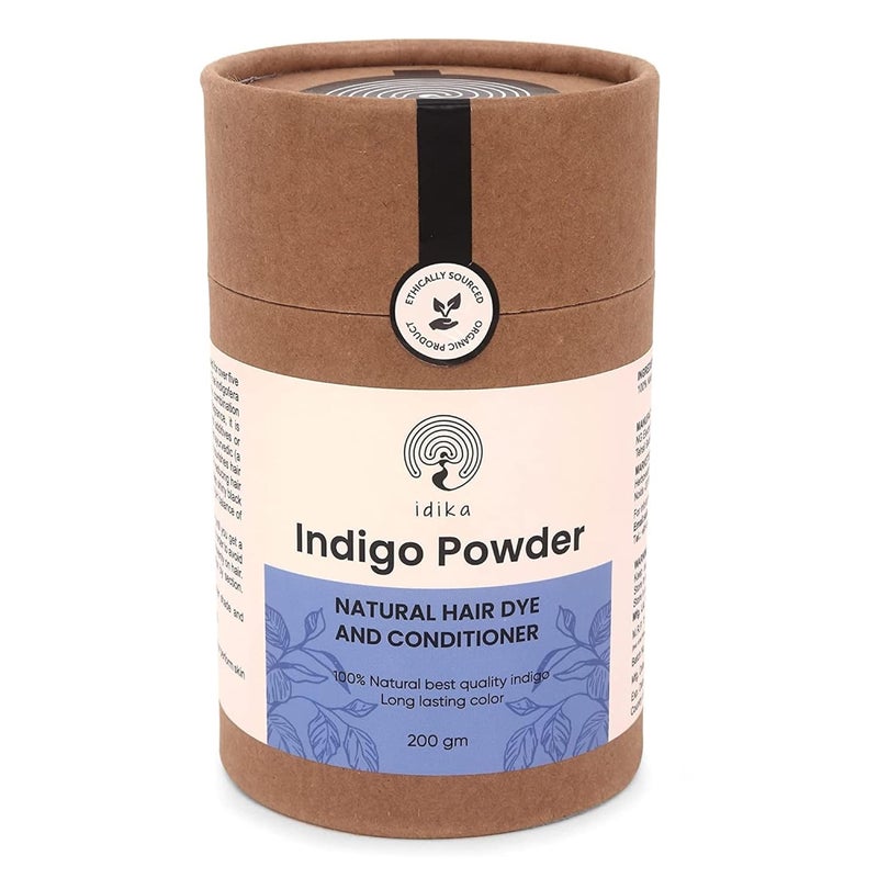 Idika Indigo Powder For Hair Natural Herbal Solution For Grey Hair Bio Organic Protects hair from Damage ChemicalFree Indigo Powder for Natural Hair Coloring Men Women Pack of 4 - Image 2