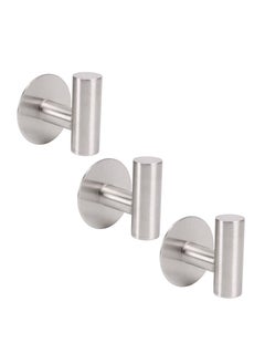 Excefore Bath Towel Hook, Strong Self Adhesive Robe Hook, SUS 304 Stainless Steel Stick on Wall Coat/Clothes Hook No Drilling, Shower Wall Hook for Bathroom Kitchen Office Closet(Set of 3)  - Image 1