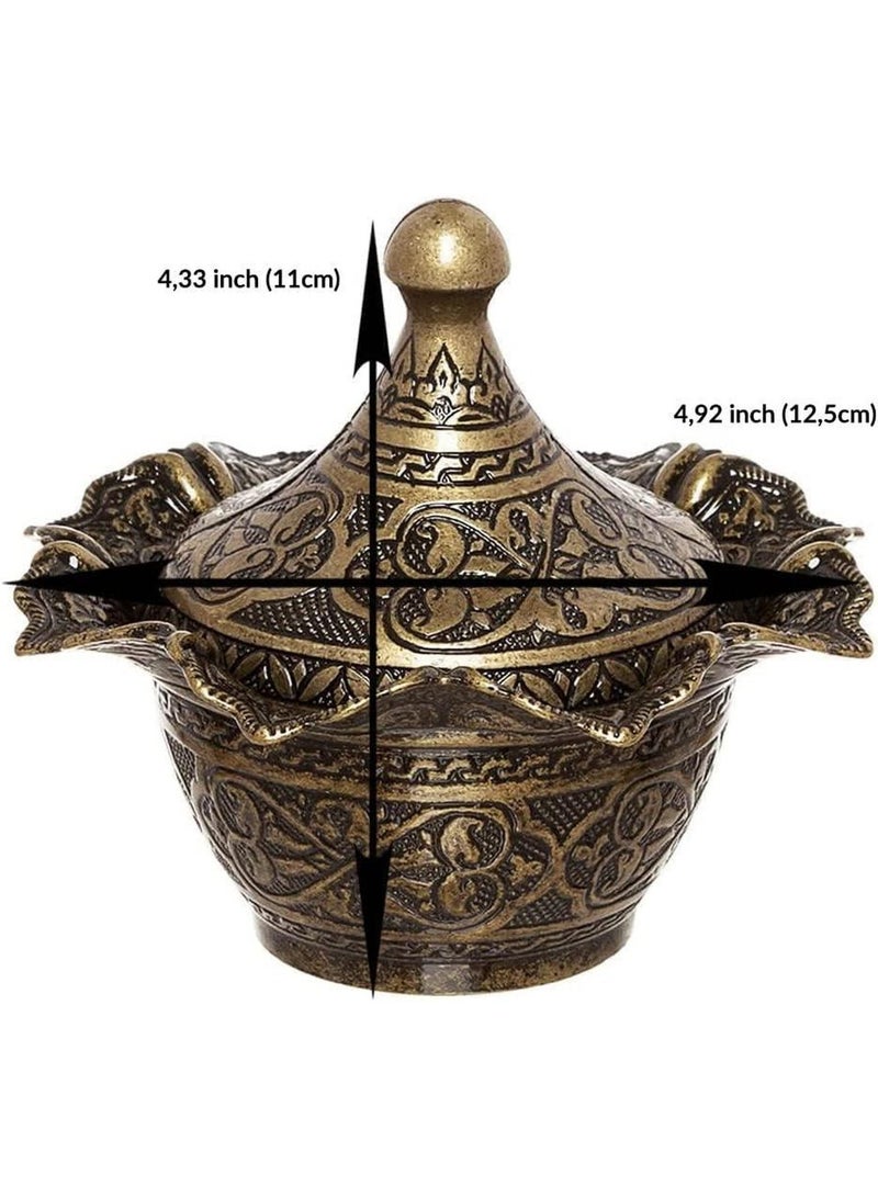 سكرية نحاس بالطراز العثماني مع غطاء - لون برونزي ساحر وتصميم أنيق، صناعة تركية - Image 5