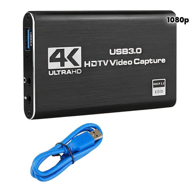 بطاقة التقاط وبث مباشر بدقة 4K و1080بيكسل وبمعدل 60 إطارًا في الثانية عالية الوضوح ومنفذ USB 3.0 وصندوق تسجيل متوافق مع بلاك - Image 1