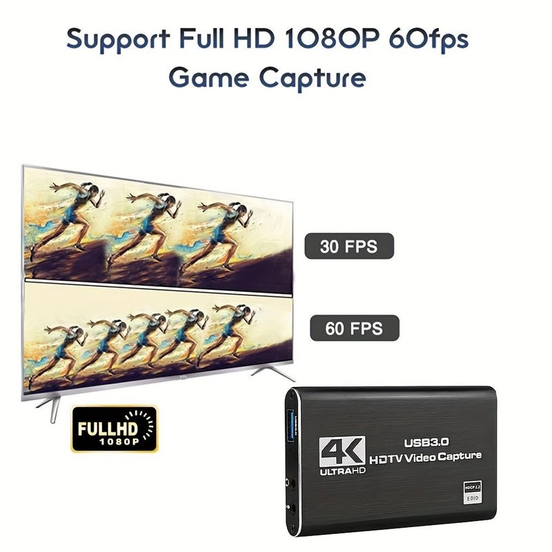 بطاقة التقاط وبث مباشر بدقة 4K و1080بيكسل وبمعدل 60 إطارًا في الثانية عالية الوضوح ومنفذ USB 3.0 وصندوق تسجيل متوافق مع بلاك - Image 2